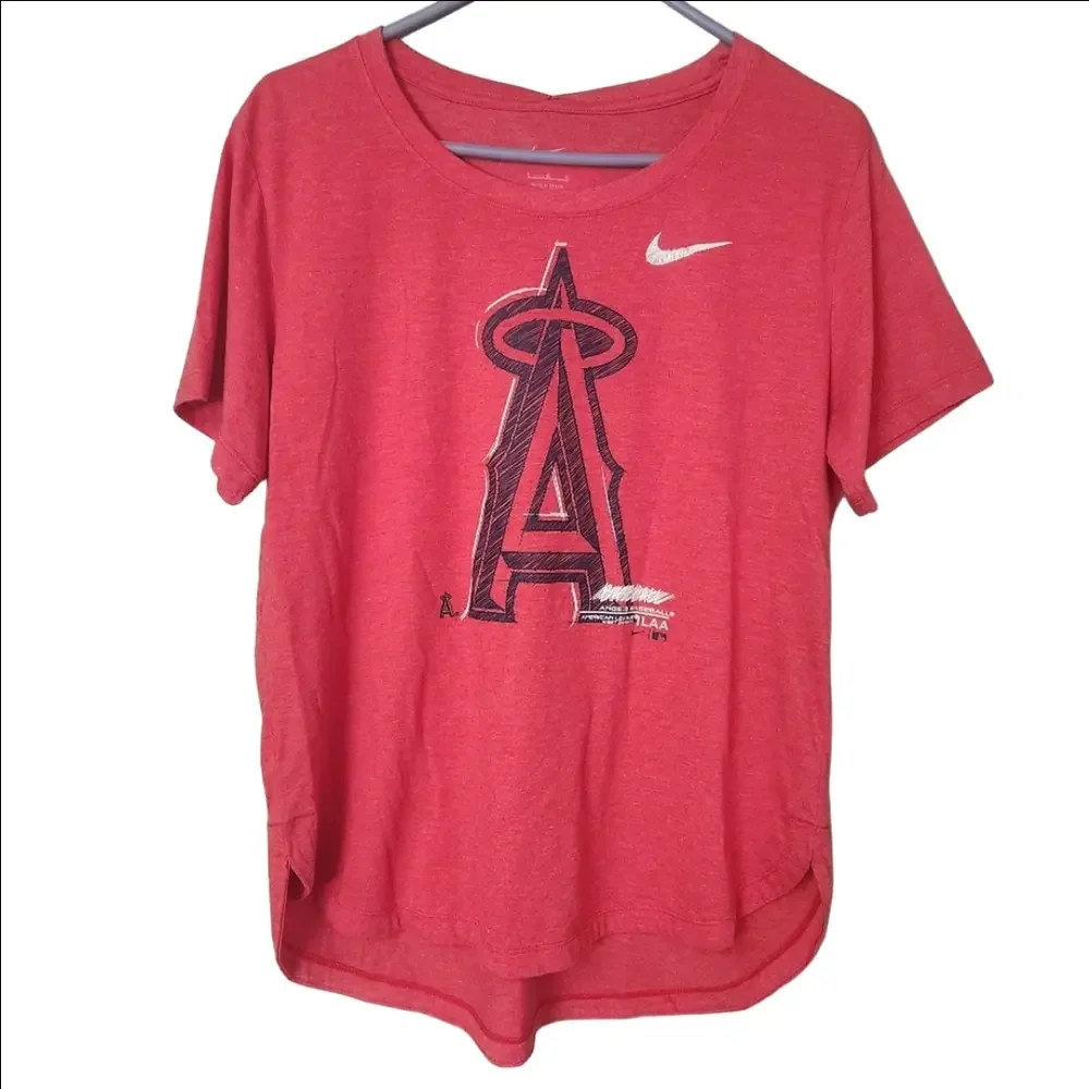 Nike California Angels red tee shirt Womens Large NWT
